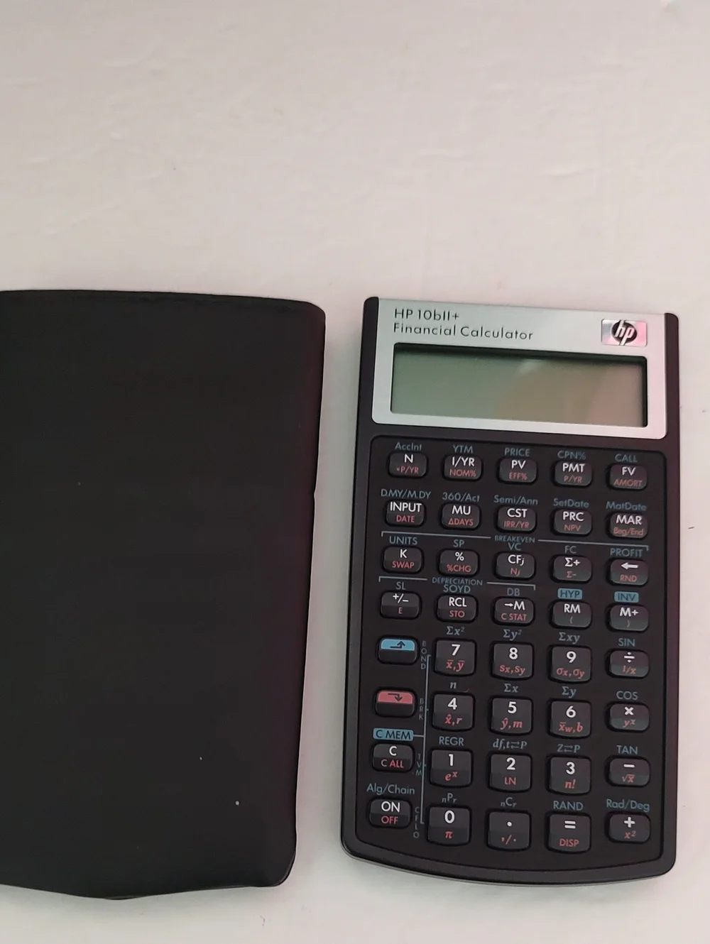 HP 10bII+ Financial Calculator in black and silver